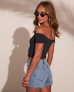 Gigi Off The Shoulder Ribbed Crop Top