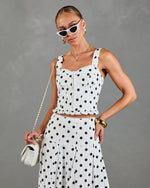 Spotted Dream Polka Dot Corset Linen Blend Top