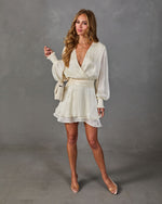 Adaline Chiffon Drape Mini Dress