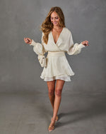Adaline Chiffon Drape Mini Dress