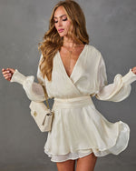 Adaline Chiffon Drape Mini Dress