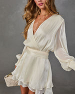 Adaline Chiffon Drape Mini Dress
