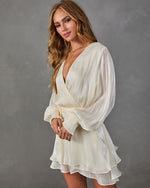 Adaline Chiffon Drape Mini Dress