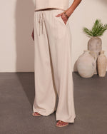 Loriela Drawstring Wide Leg Linen Blend Pants