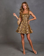 Falling Foliage Paisley Jacquard Mini Dress