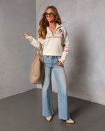 Snowy Delight Fair Isle Quarter Zip Sweater