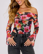 Nikki Off The Shoulder Mesh Top