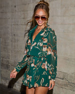 Lovelyn Floral Waist Tie Mini Shirt Dress
