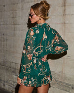 Lovelyn Floral Waist Tie Mini Shirt Dress