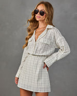 Fresh Edit Plaid Mini Shirt Dress
