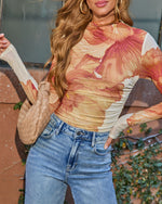 Garden Gallery Floral Mock Neck Top