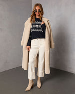 Navy % Midnight Ice Fair Isle Reindeer Sweater-2