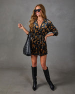 Crush Hour Floral Velvet Waist Tie Romper