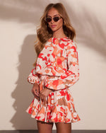 Marigold Coast Abstract Waist Tie Mini Dress