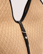 Coastal Mood Textured Vegan Leather Trim Tote Bag