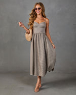Sunday Sol Houndstooth Plaid Tweed Midi Dress