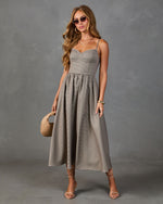 Sunday Sol Houndstooth Plaid Tweed Midi Dress