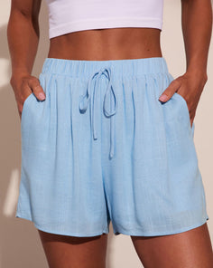 Cottage Market Linen Blend Drawstring Shorts
