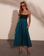 Quiet Terrace Cotton Color Block Maxi Dress