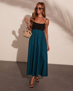 Quiet Terrace Cotton Color Block Maxi Dress