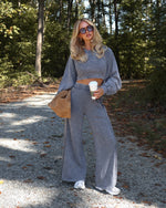 Daily Motion Terry Cloth Wide Leg Sweatpants