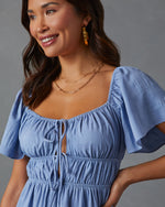 Blue % Pure Essence Tiered Babydoll Dress-5