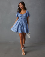 Blue % Pure Essence Tiered Babydoll Dress-3