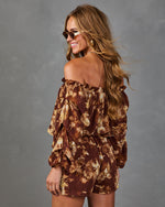 Mayla Floral Off the Shoulder Waist Tie Romper