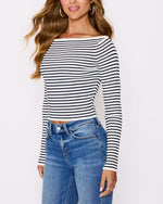 Merci Striped Off The Shoulder Top