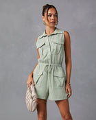 Sage % Naida Pocketed Romper-1