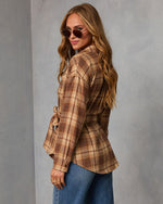 Sable Marie Plaid Waist Tie Shirt Jacket