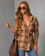 Sable Marie Plaid Waist Tie Shirt Jacket