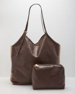 Indio Vegan Leather Sherpa Trim Tote Bag