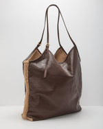 Indio Vegan Leather Sherpa Trim Tote Bag