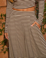 Classic Current Pleated Striped Wide Leg Pants