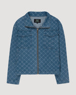 EE Monogram Print Denim Jacket