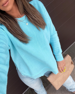 Aqua % Al Fresco Cotton Blend Knit Pullover-2