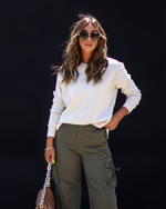 Cream % Al Fresco Cotton Blend Knit Pullover-1