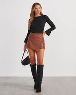 Black % Esen Ribbed Bell Sleeve Knit Sweater-1