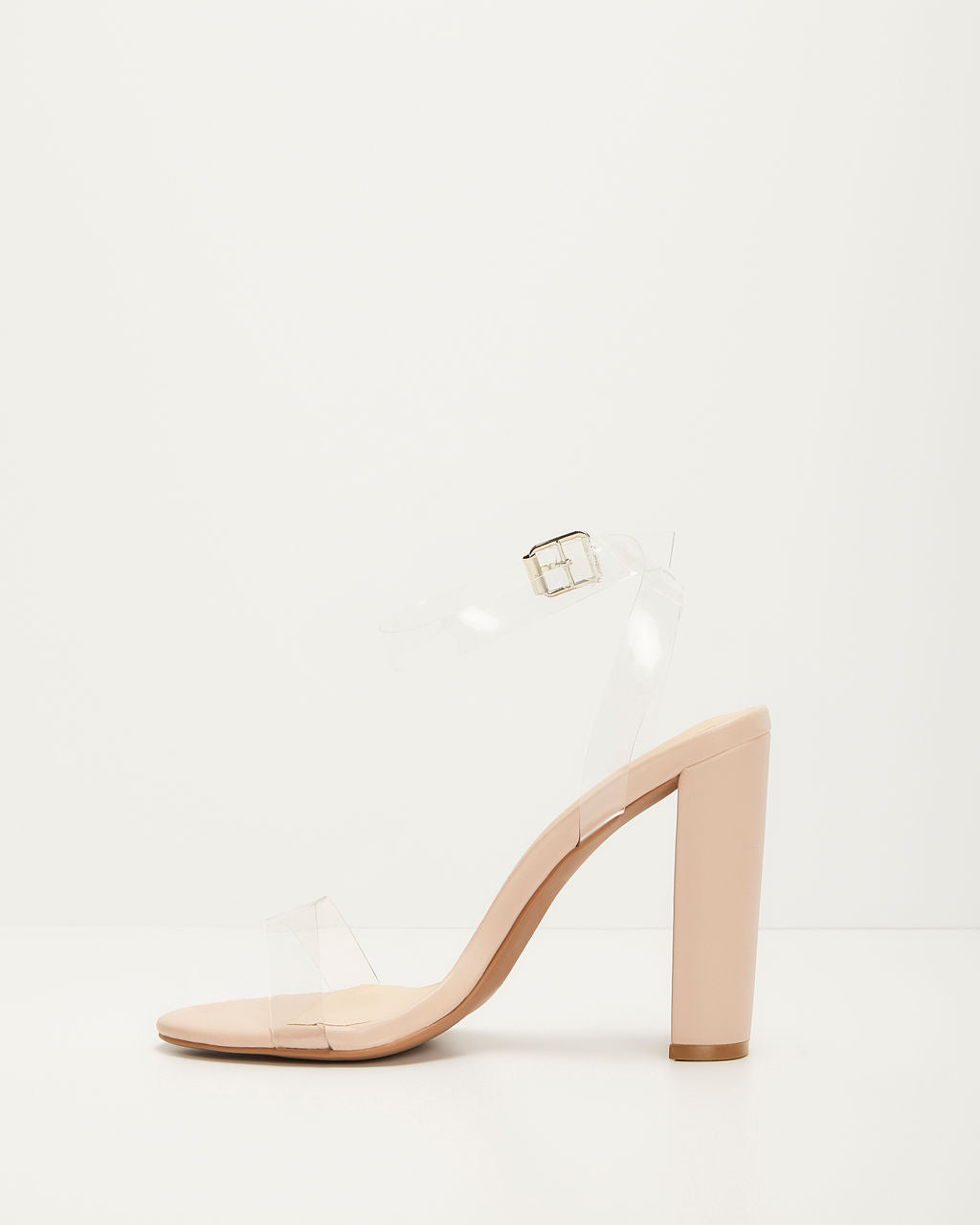 Buy White Noise The Label Transparent Strap Block Heel Sandals In Black |  6thStreet UAE