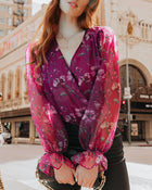 Berry % Anastasia Floral Organza Ruffle Bodysuit-1