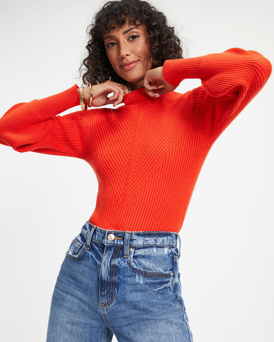Orange % Archie Ribbed Knit Pullover Sweater-1