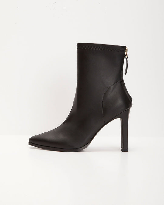 Black % Janelle Faux Leather Ankle Boots-1