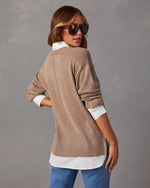 Camel % Xira Poplin Contrast Pullover Sweater-4