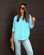 Aqua % Al Fresco Cotton Blend Knit Pullover-1