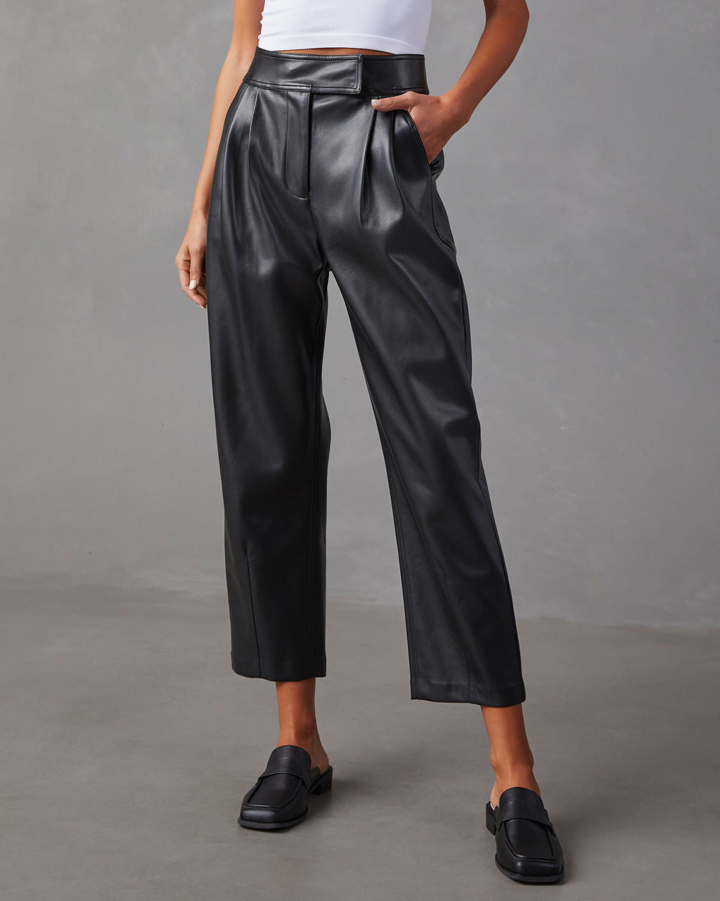 Amerie Cropped Faux Leather Pants – VICI
