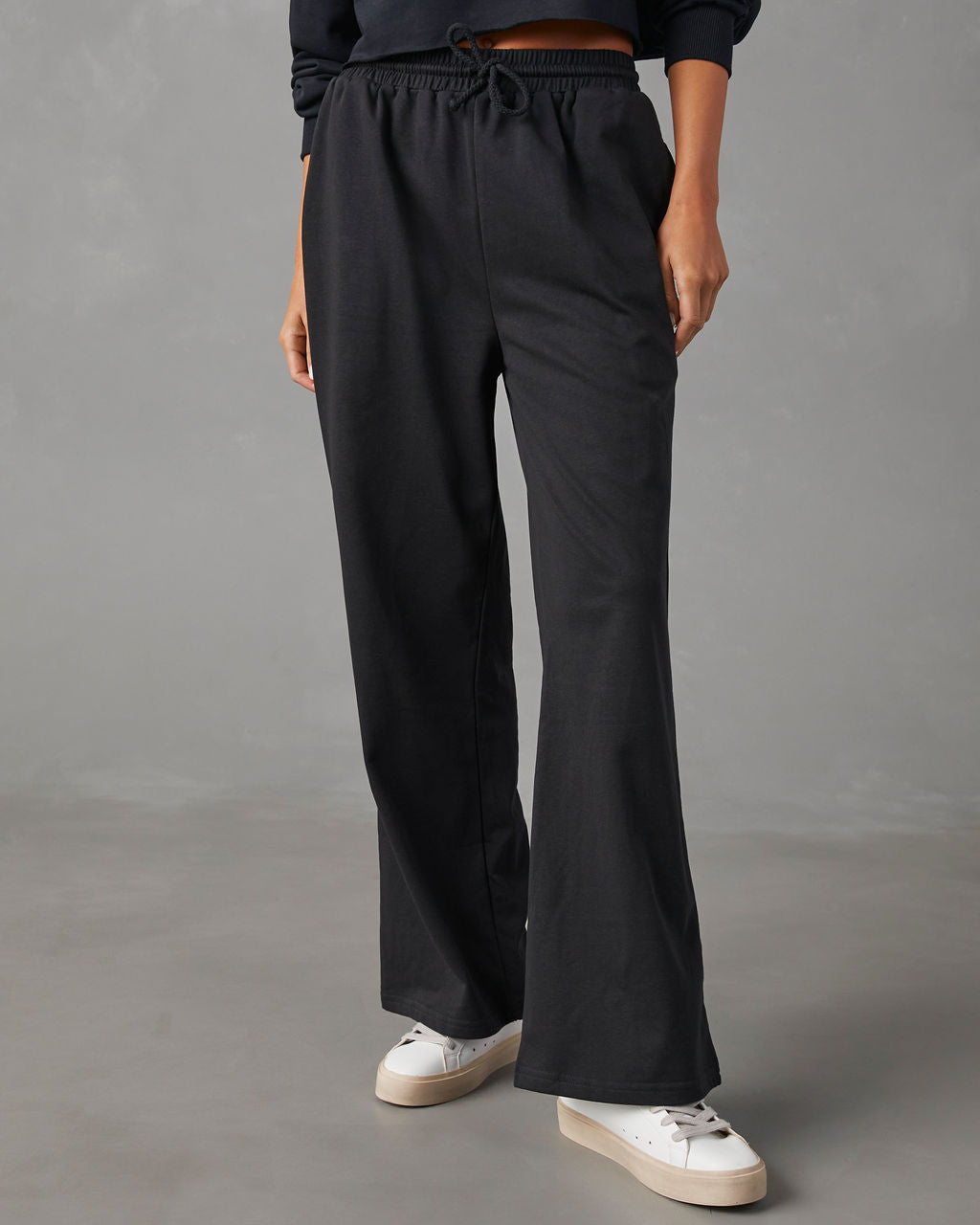 Wide leg sales drawstring sweatpants