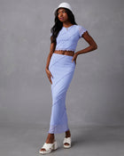 Lavender % Markella Lettuce Trim Midi Skirt-2