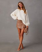 Camel % Ameena Faux Leather Skort-1