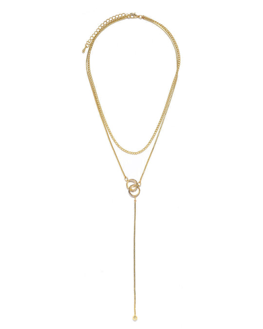 Gold % Behr Lariat Ring Necklace  Gold-1